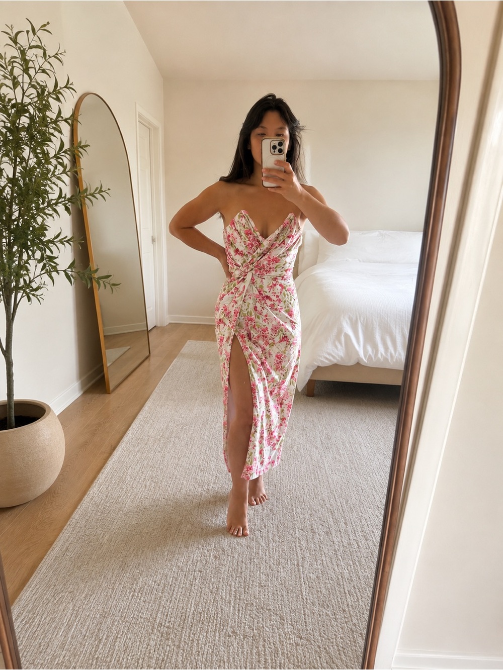 Strapless Floral Cocktail/Wedding guest dress